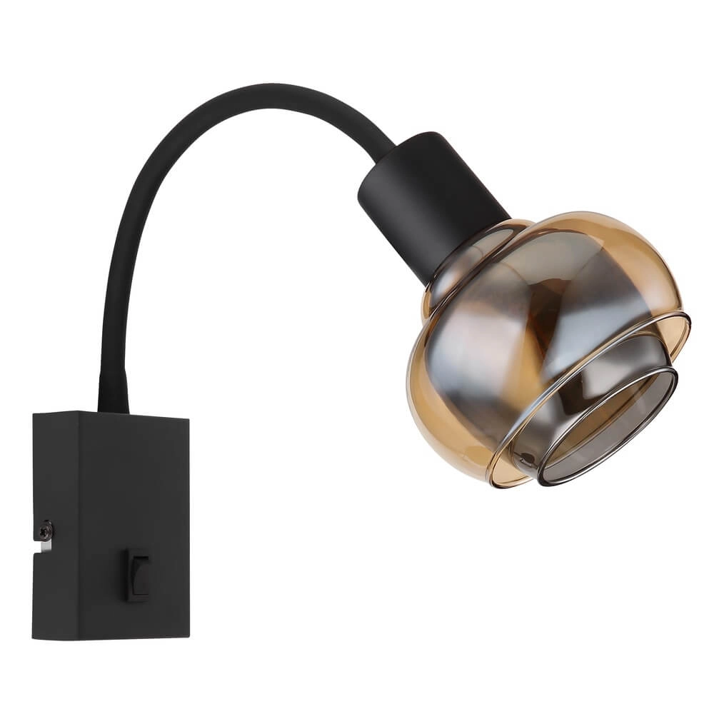 Applique murale noire Tokki Arche Ambre Smoke Glass Globo 9007371455034