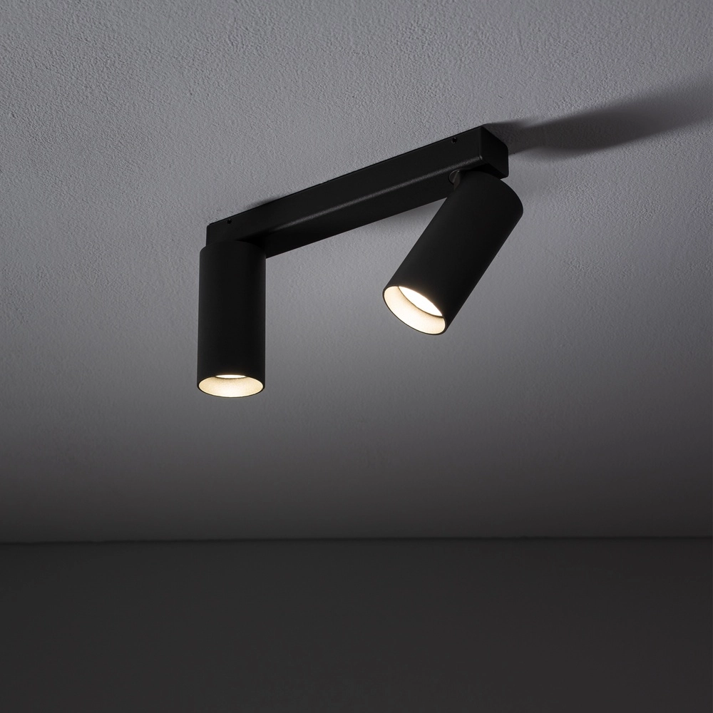 Spot monté en surface 2x GU10 Fourty Gris foncé Lyora 5903139114660