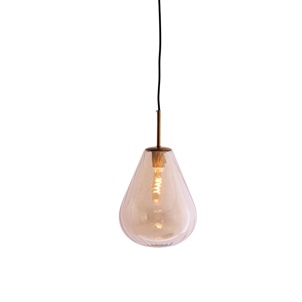 Lampe suspendue en verre Leona Ø 25cm - verre ambré Light & Living 8717807834005