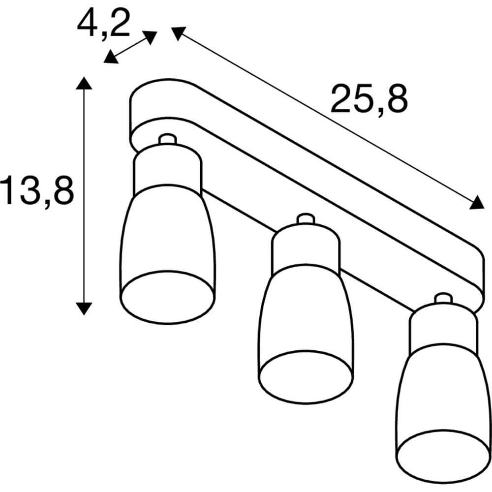 Moquerie Puri 2.0 Dome Gris 3 lumières SLV 4024163293952
