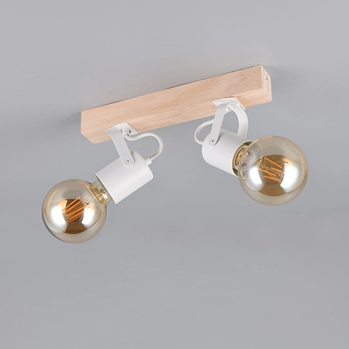 Double éclairage au plafond Lynar Blanc avec du bois Trio 4017807670745