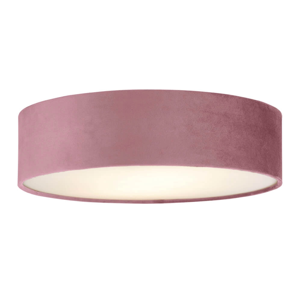 Plafonnier Drum Pleat 38cm velours rose
