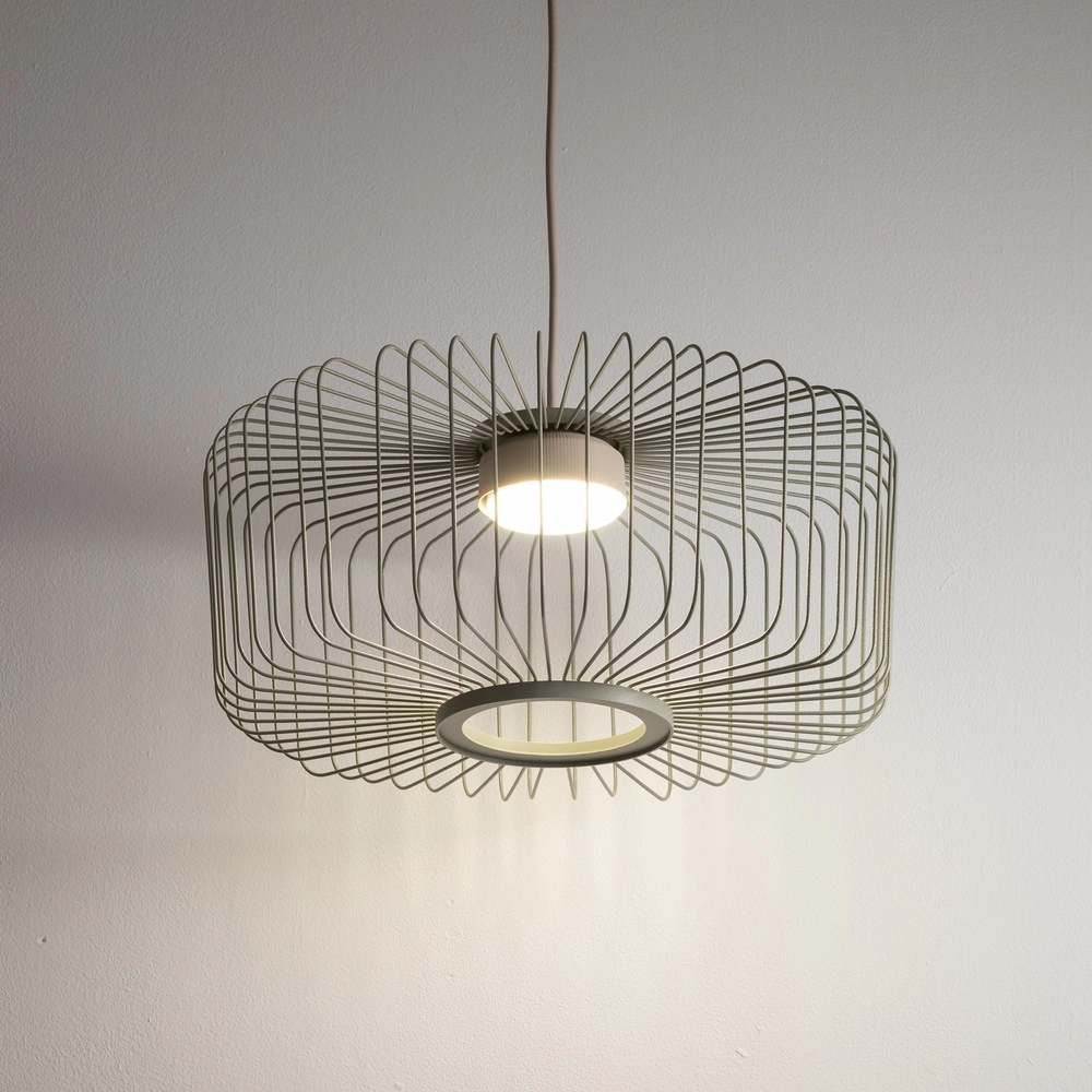 Lampe cage Kenai vert sauge Ø 38cm Lyora 5903139122306
