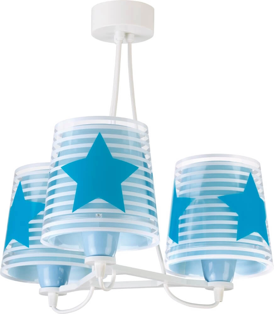 Lampe suspendue chambre d'enfant Light Feeling Star 3-bleu clair