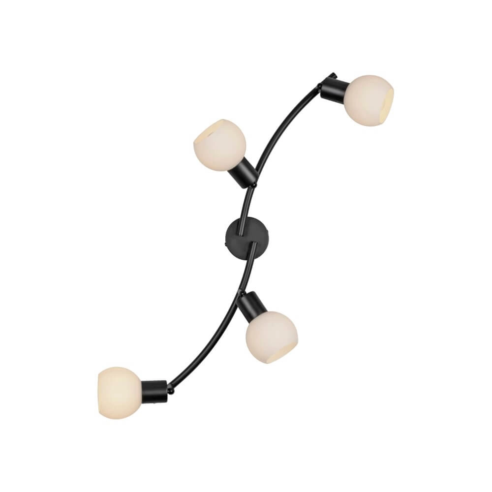 Plafonnier noir Loki 4 lumières Just Light 4043689000790