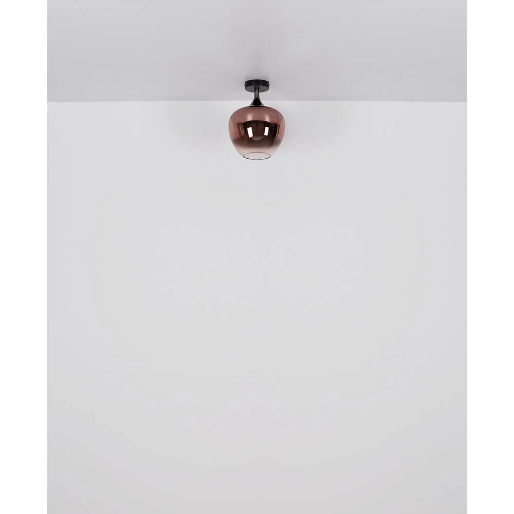 Plafonnier noir Maxy avec verre rouge Ø 24cm Globo 9007371459964