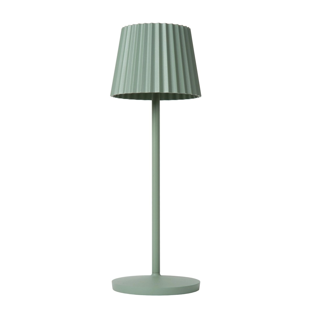 Lampe de table rechargeable Justine Vert avec station de recharge