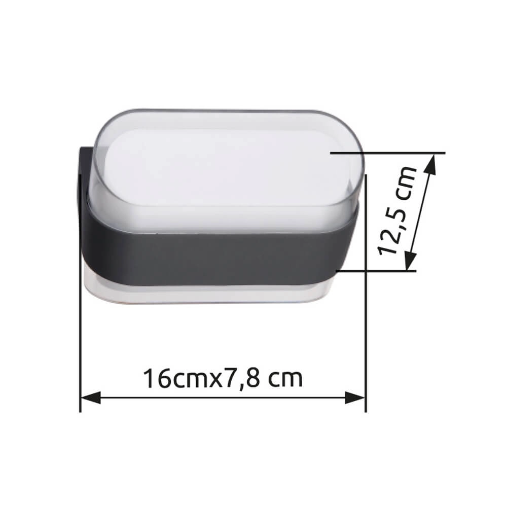 Applique murale design Plixon Anthracite ovale Globo 9007371452439