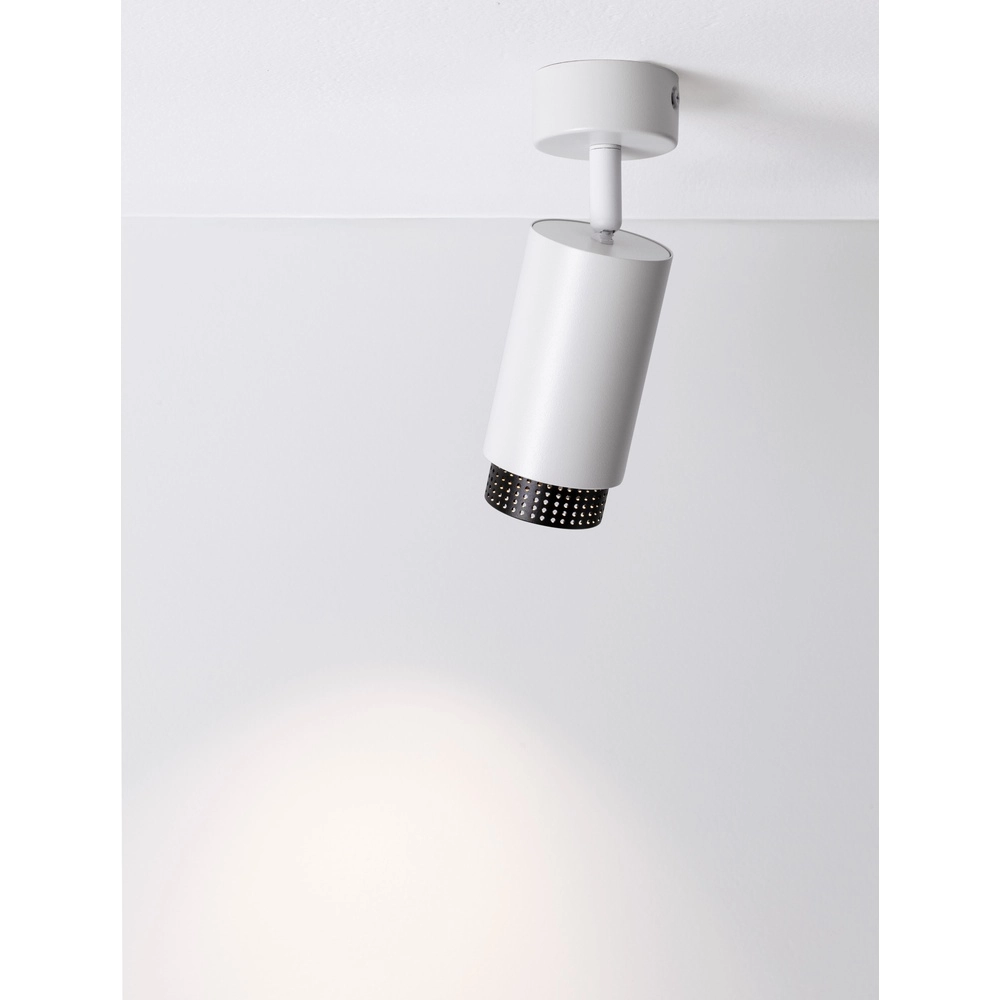 Spot de plafond Nessi Orientable blanc avec noir