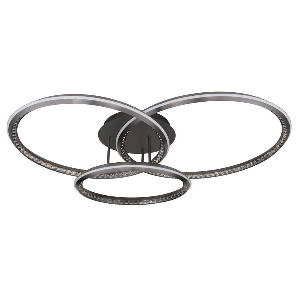 Lampe de plafond à design Alaina 3 anneaux de gris Globo 9007371474882