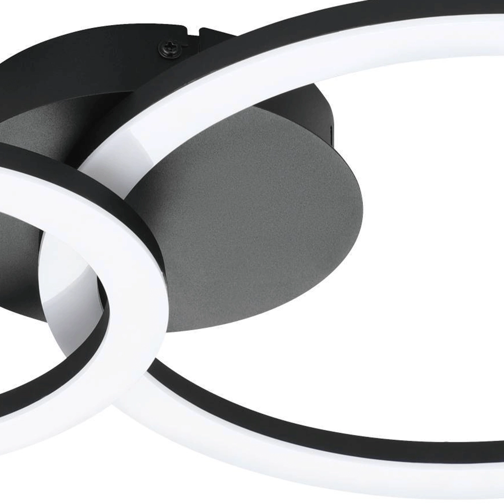 Plafonnier Zigbee Parrapos-Z 44,5x30cm noir Eglo 9008606231256