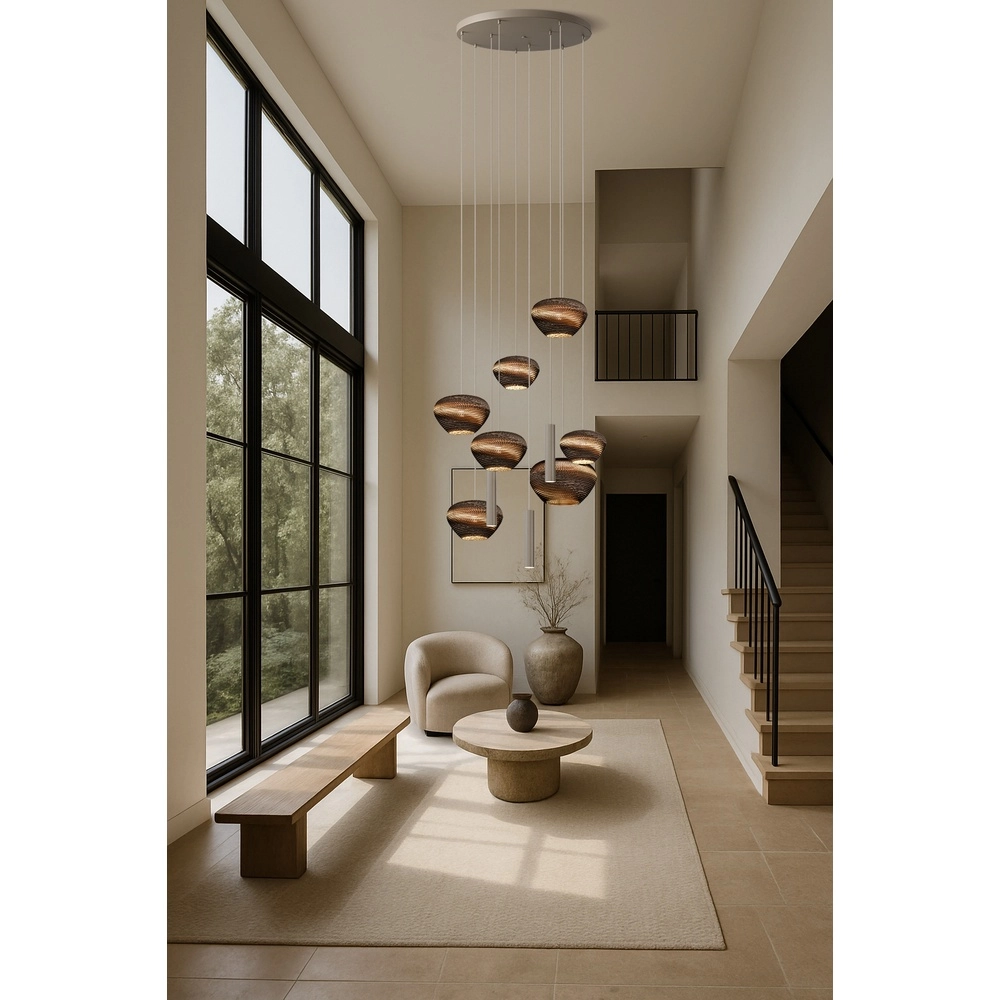 Lampe suspendue Carta Trendy avec des cagoules Think Paper - sable