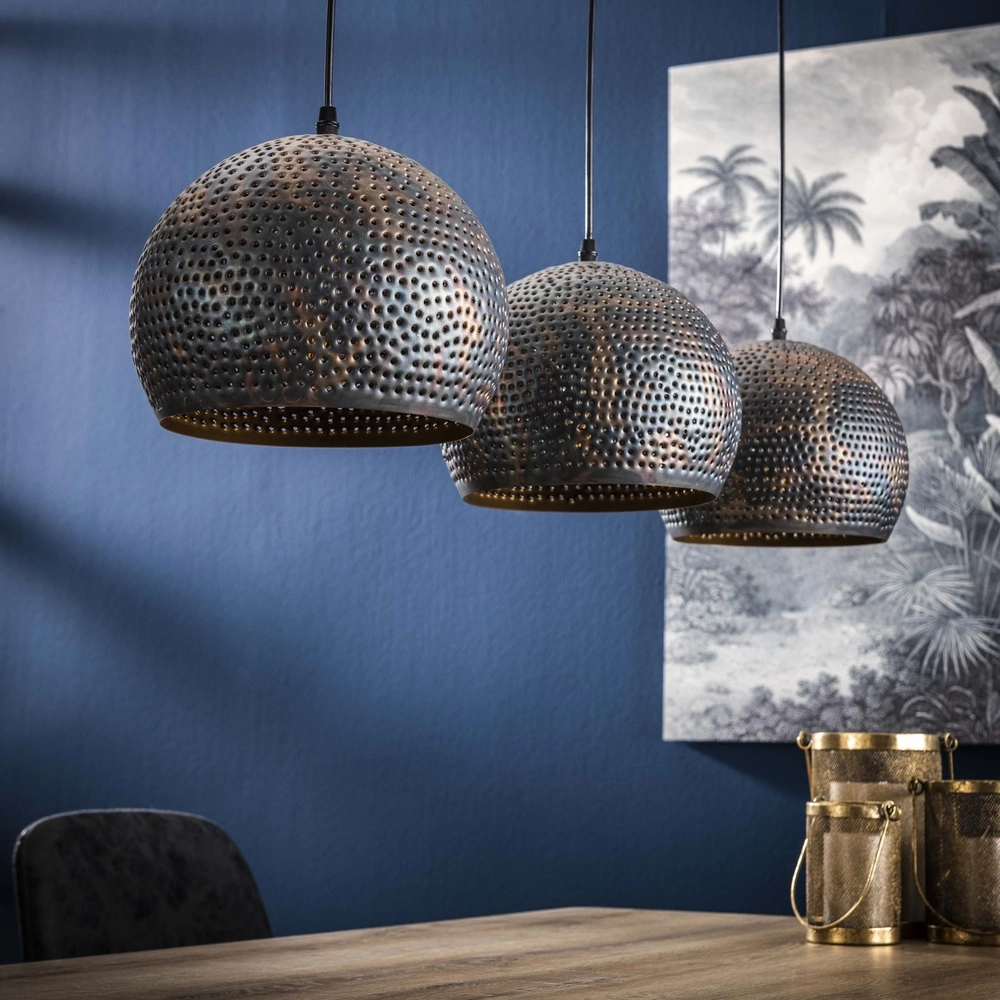 Lampe suspendue à trou Punch 3 boules Ø 25cm Lyora 8716803512849