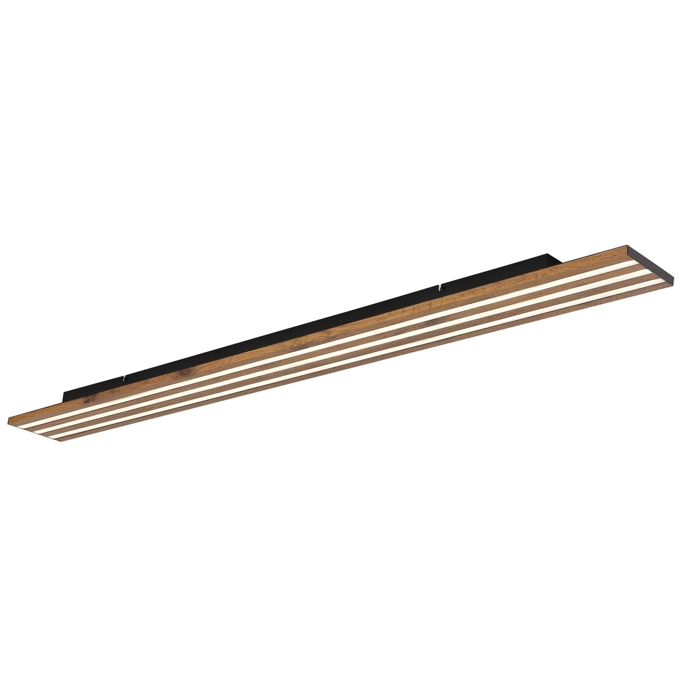 Lampe de plafond Hayden noir avec bois