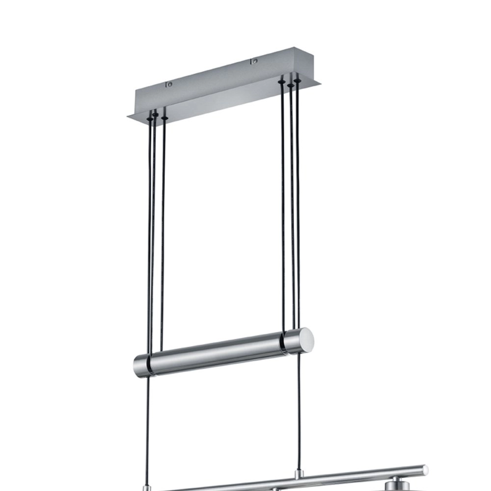 Lampe à suspension Garda 4 lumières nickel mat avec blanc Trio 4017807336948