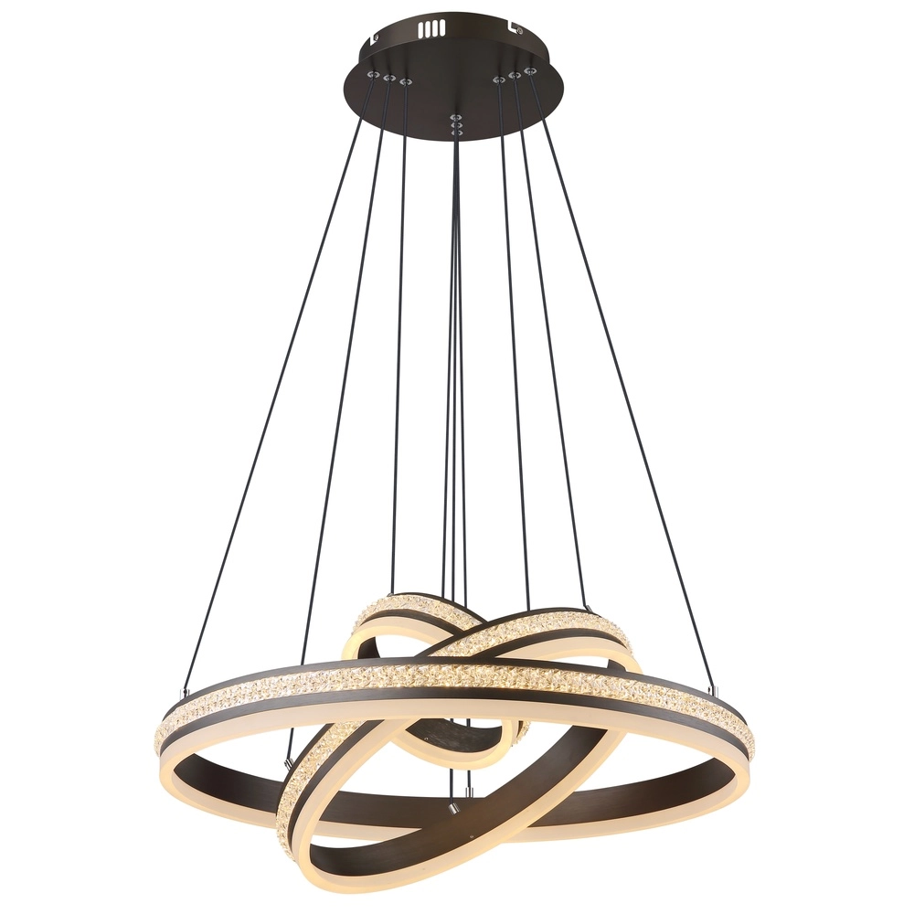Lampe pendante de conception Grouni 3 anneaux en titane brossés Globo 9007371455003