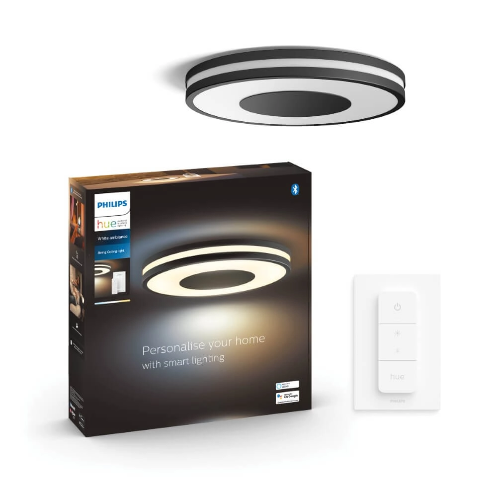 Plafonnier Hue Being - White Ambiance Ø 34,8 cm noir Philips 8719514341135