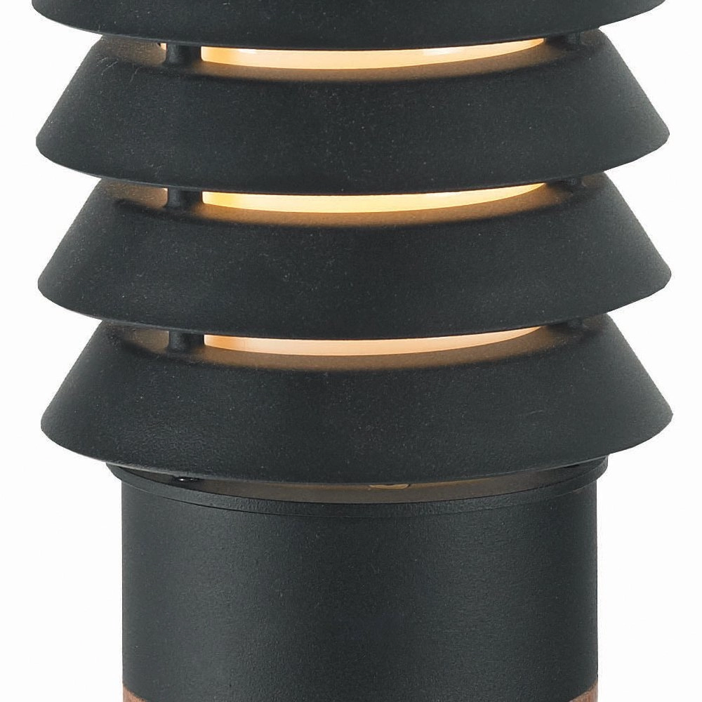 Lampe de terrasse rurale Selhalm 49cm noir avec bois Franssen 7042891450666