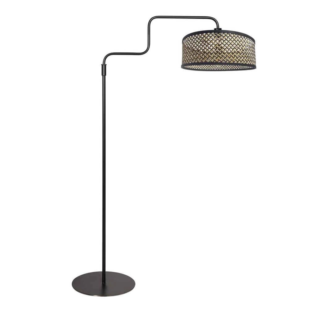 Lampadaire noir Bloeba avec du bambou