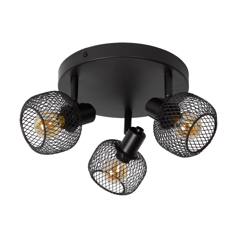 Éclairage de plafond Maren Noir à 3 lumières