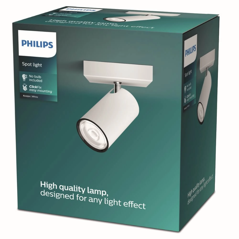 Spot de plafond blanc Kosipo Philips 8719514435216