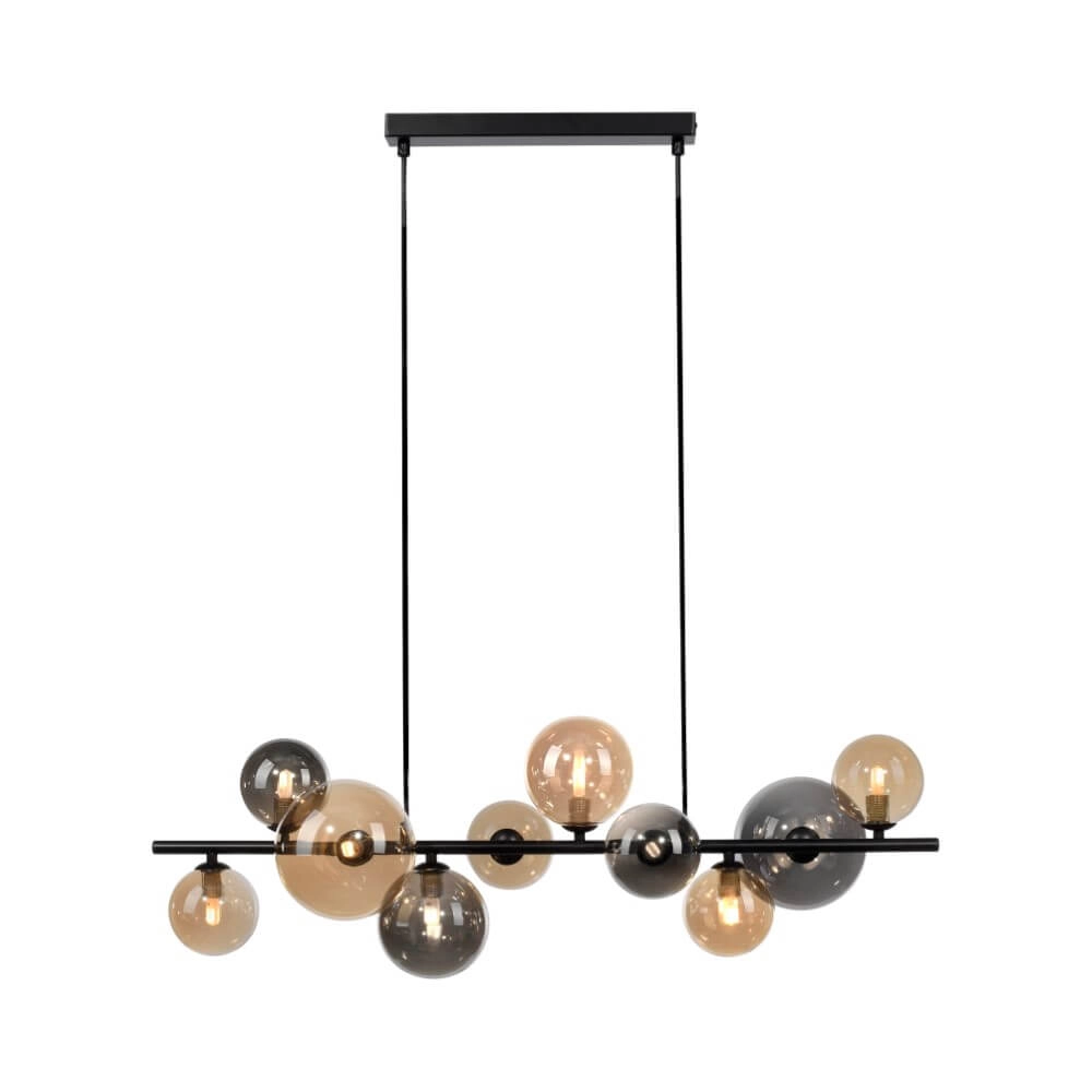 Lampe suspendue noire Popsicle design à 10 lumières Lampe suspendue noire Popsicle design à 10 lumières