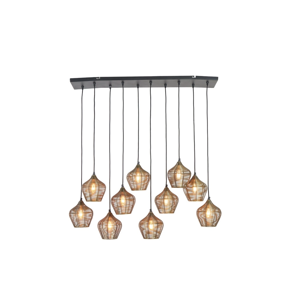 Lampe suspendue Alvaro Bronze 10 lumières Light & Living 8717807635640