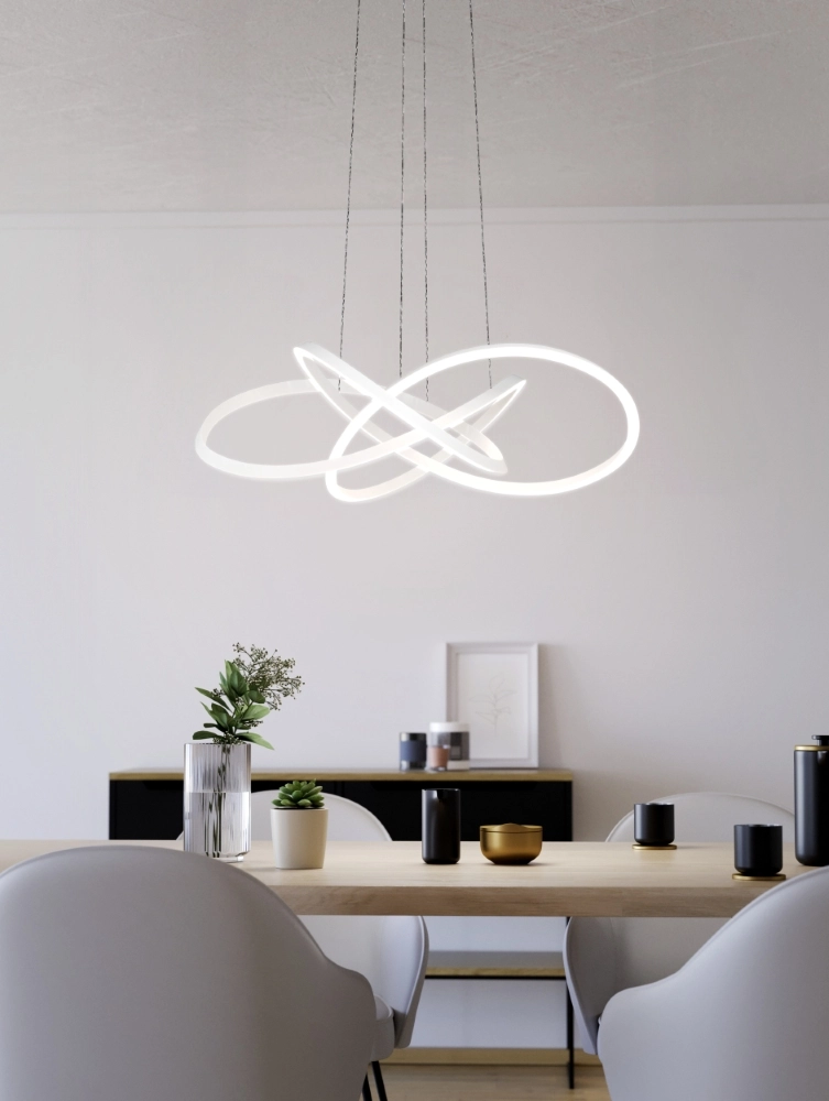 Design pendant lamp Riaza white Ø 90cm height adjustable Stars of Light 9008606357703