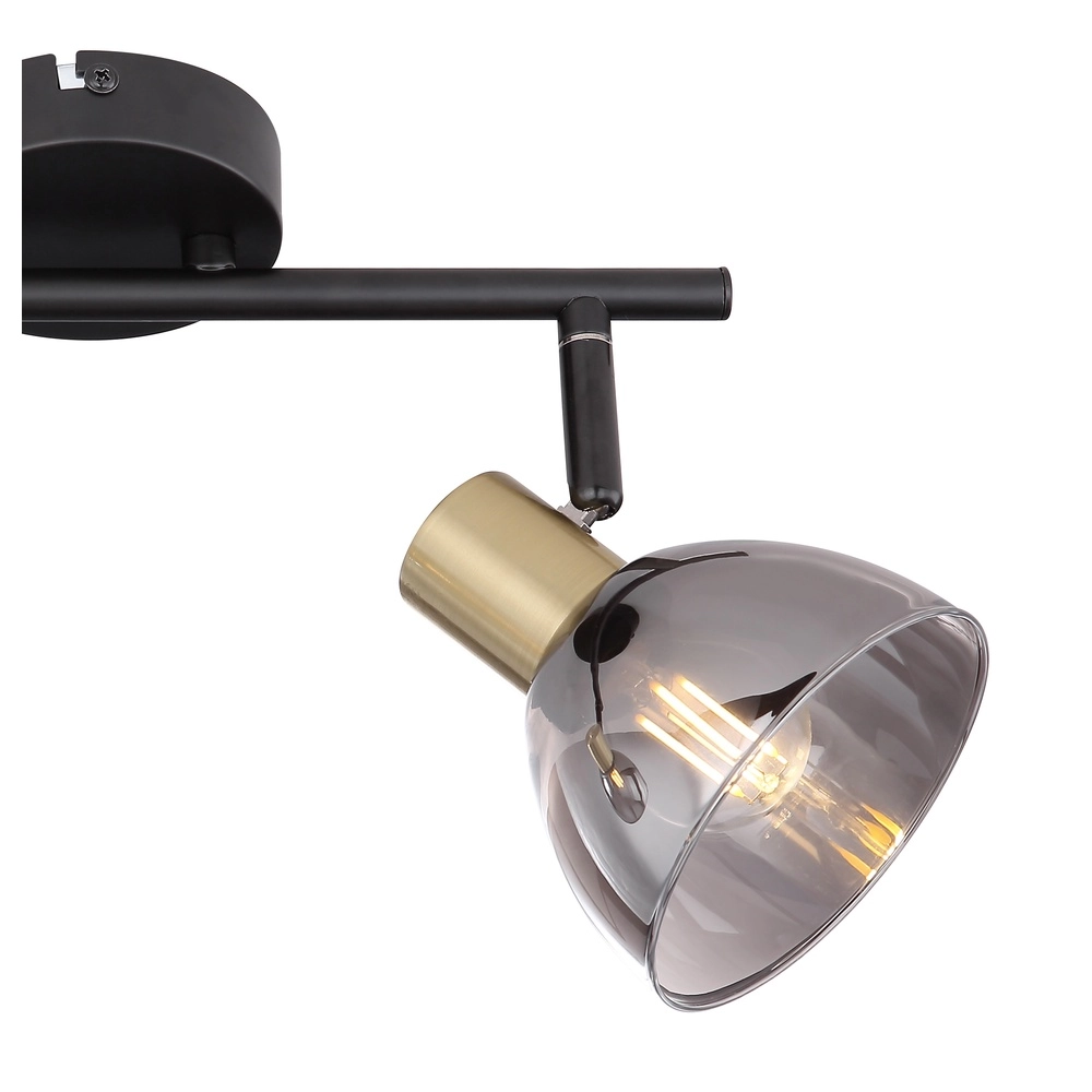 Lampe de plafond à design Jay 2-light noir avec fumée Globo 9007371396399