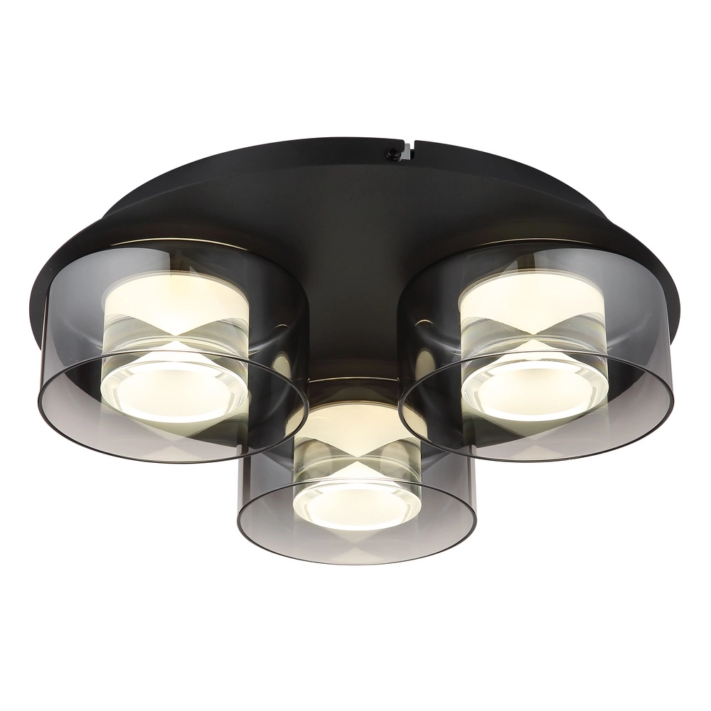 Lampe de plafond à design Belinda Noir à 3 lumières