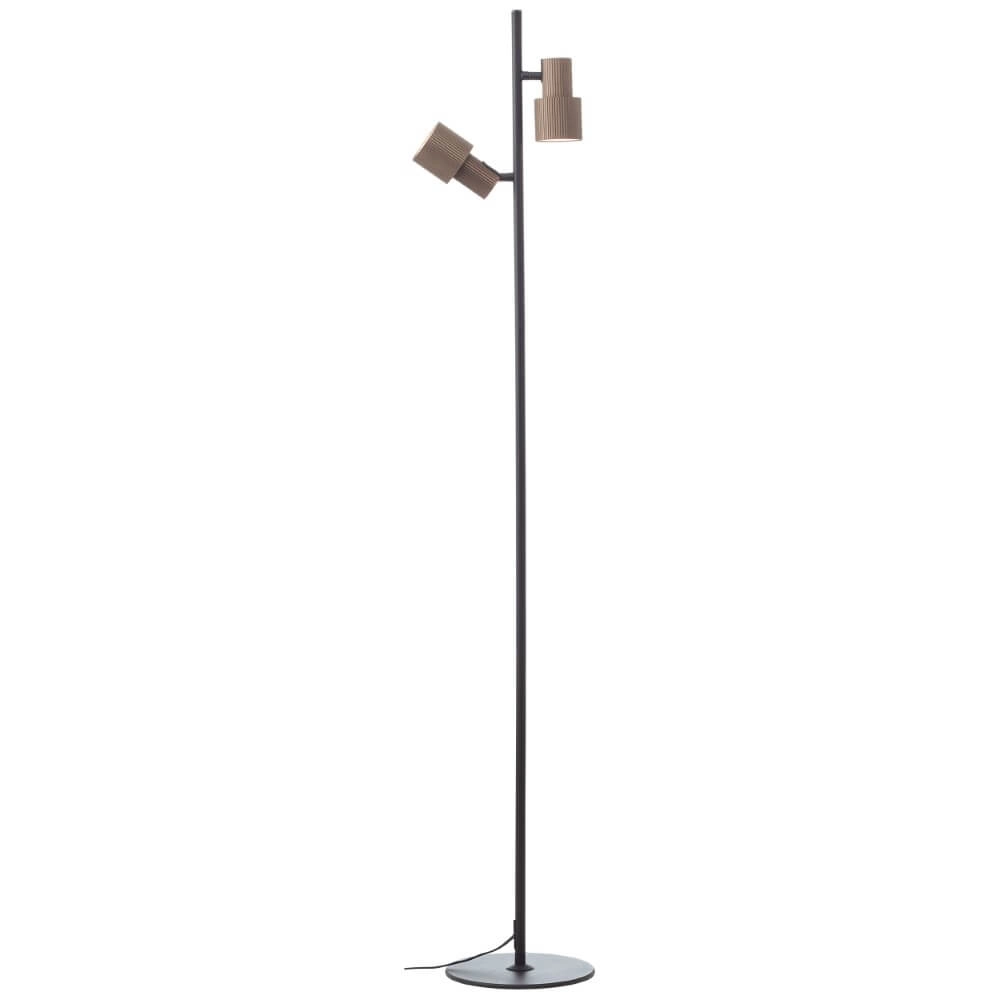 Lampadaire design Cadiz noir avec verre ambré Brilliant 4004353446924