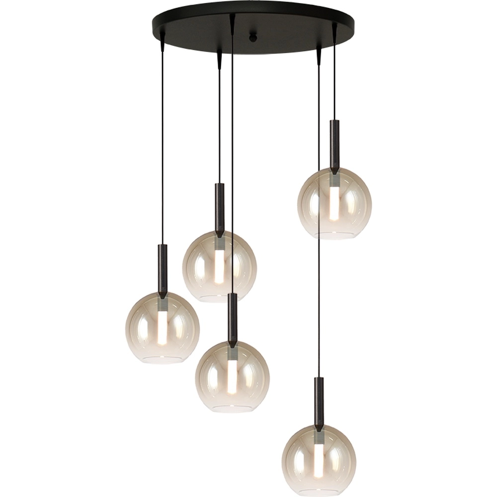 Lampe pendante 5L vide Lido Ball avec un verre Ø de 17 cm doré qui s’estompe.