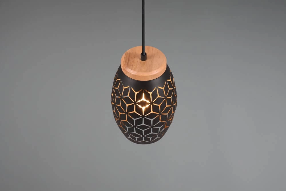 Lampe à suspension en or noir Bidar conception Trio 4017807574883