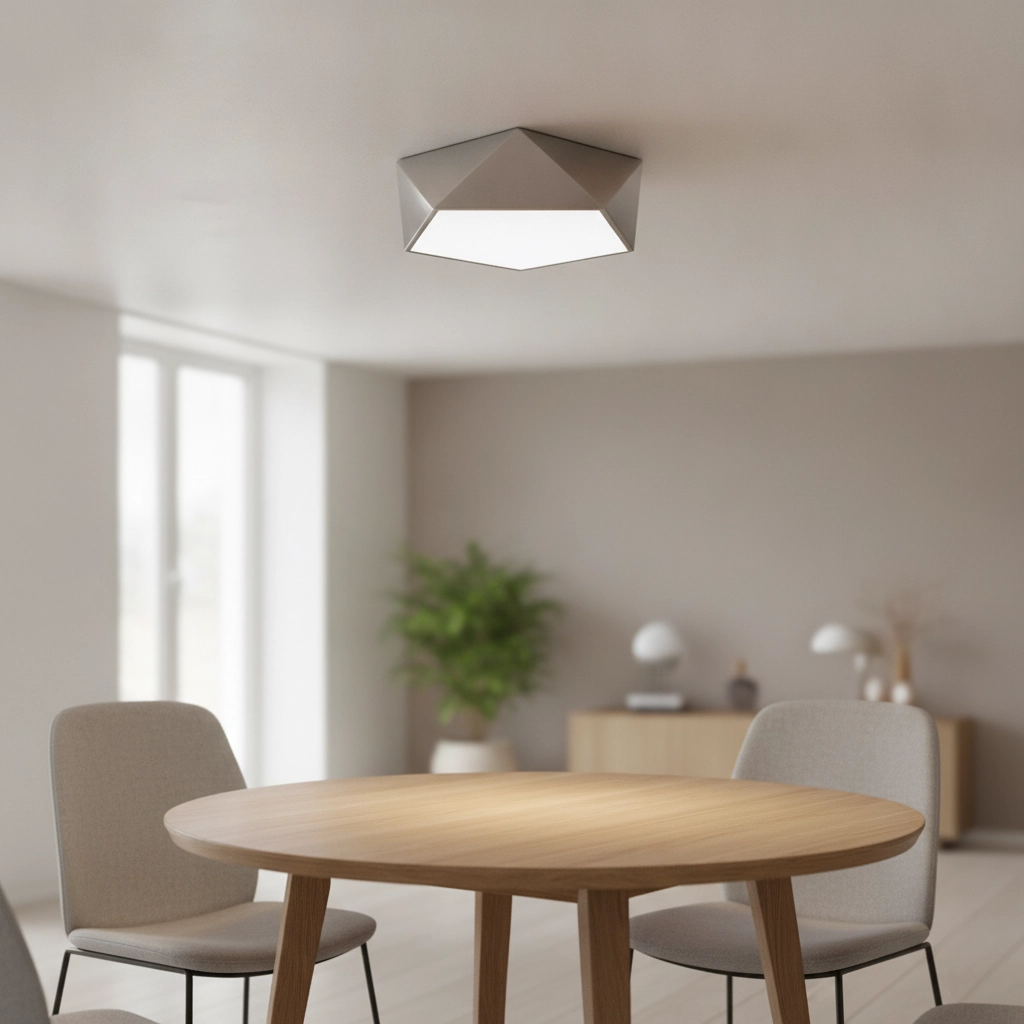 Plafonnier design Darius nickel