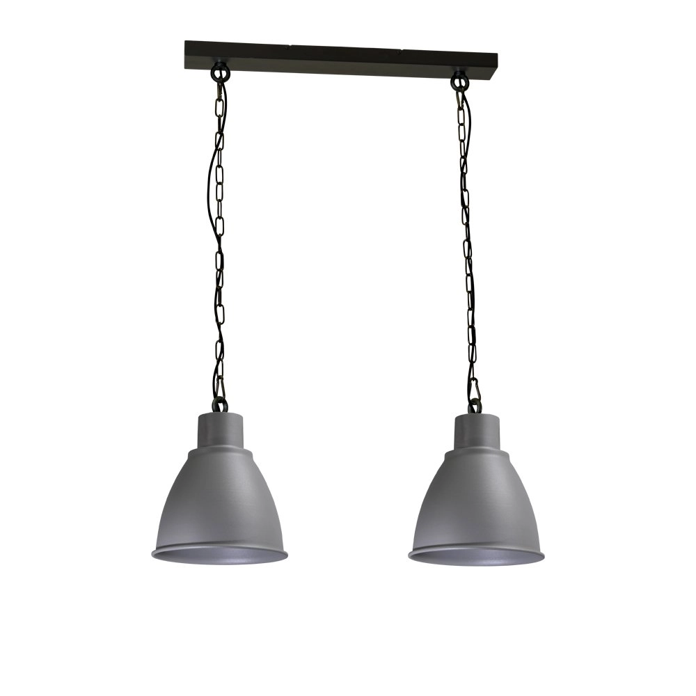Lampe de salle à manger Industria 2x27 2 lumières noir avec gris béton Lampe de salle à manger Industria 2x27 2 lumières noir avec gris béton