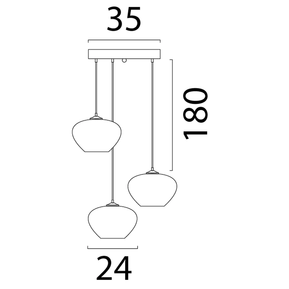 Lampe pendante à 3 lampes Cartone avec des cagoules Ø24 Think Paper Masterlight 8718121397054