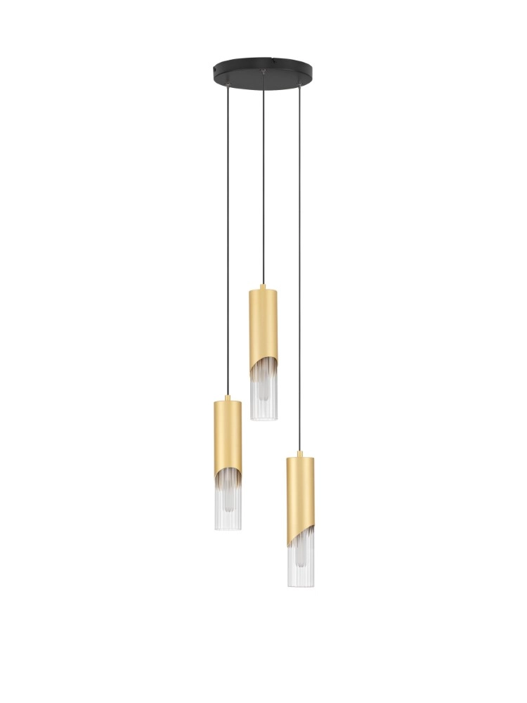 Lampe pendante de conception Modesto Ø 3 feux dorés de 25 cm Lyora 5212063501447