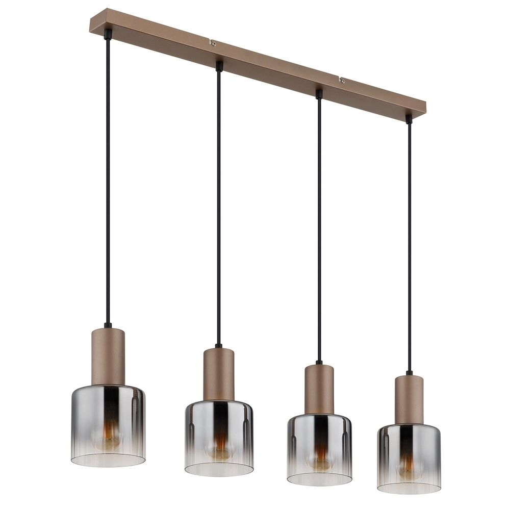 Lampe suspendue Walton Café marron 4 clairs Globo 9007371586189