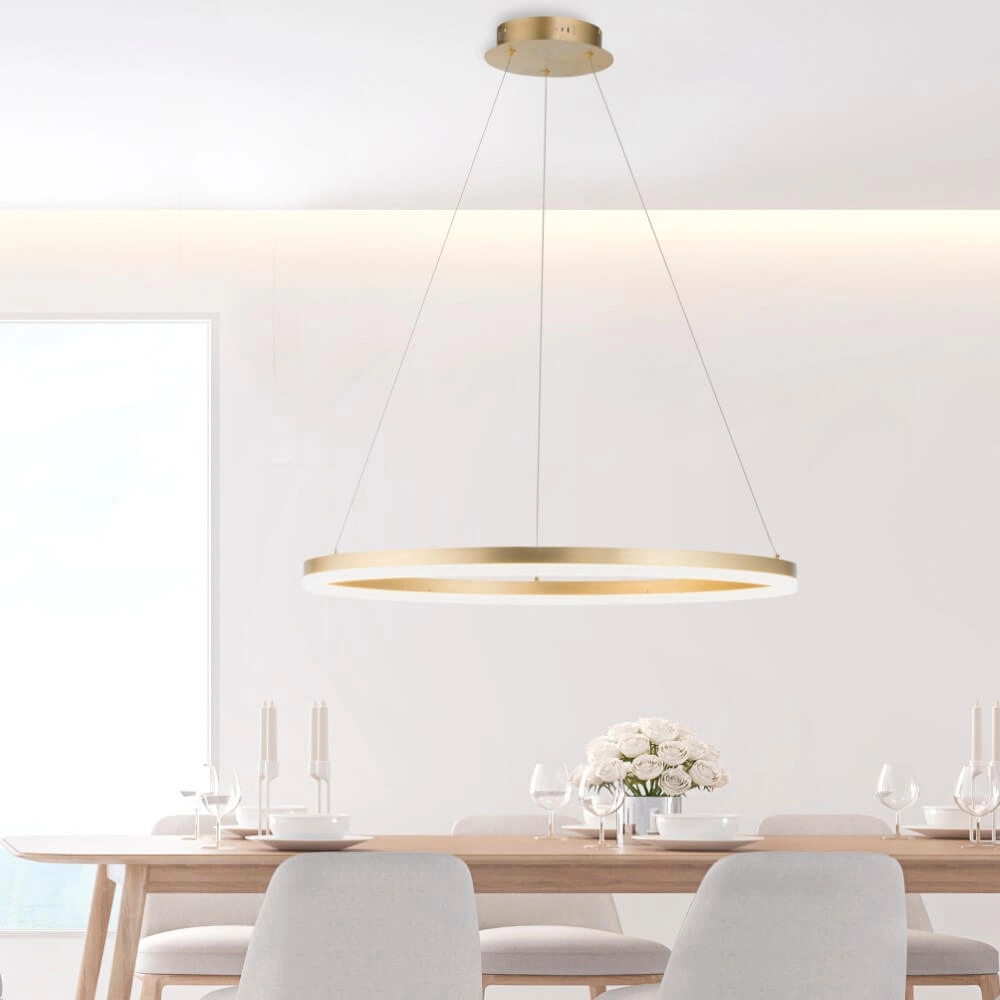 Lampe suspendue moderne Titus Ø 80cm laiton antique Paul Neuhaus 4012248362877