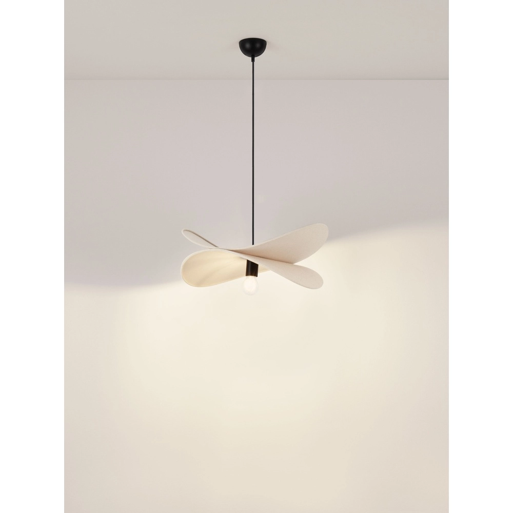 Lampe pendante moderne Luve noir avec beige Lyora 5212017493729