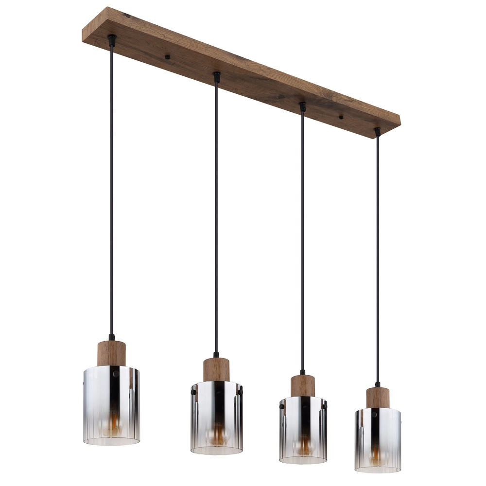 Lampe suspendue Underwood 4-lumière en bois Globo 9007371507658