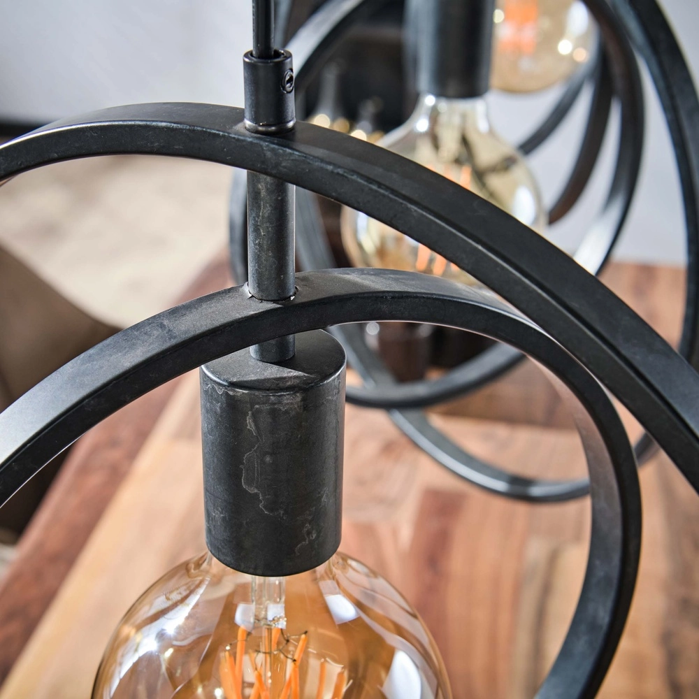 Lampe pendante de table à manger Turn 3L - Ø 40cm - charbon de bois Lyora 8716803513167
