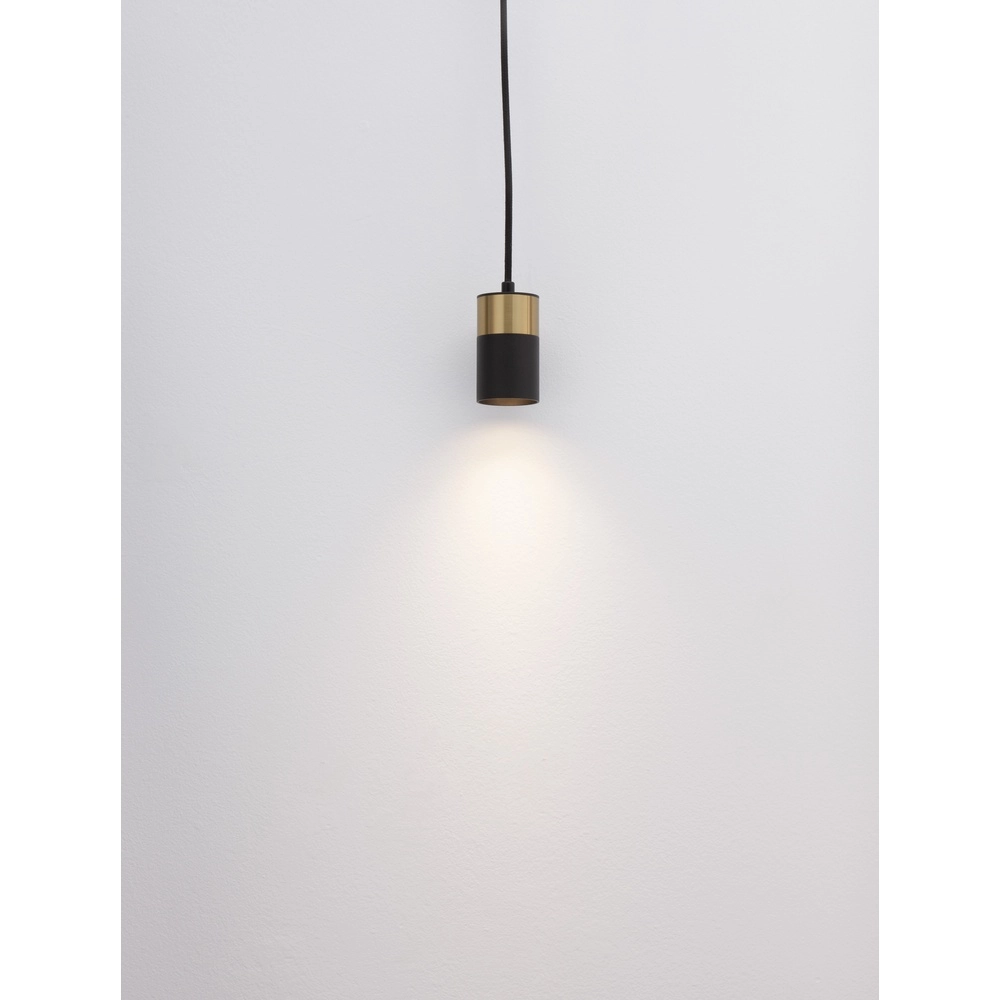 Suspension Pongo S simple 9,5 cm doré avec noir Lyora 5212017430335