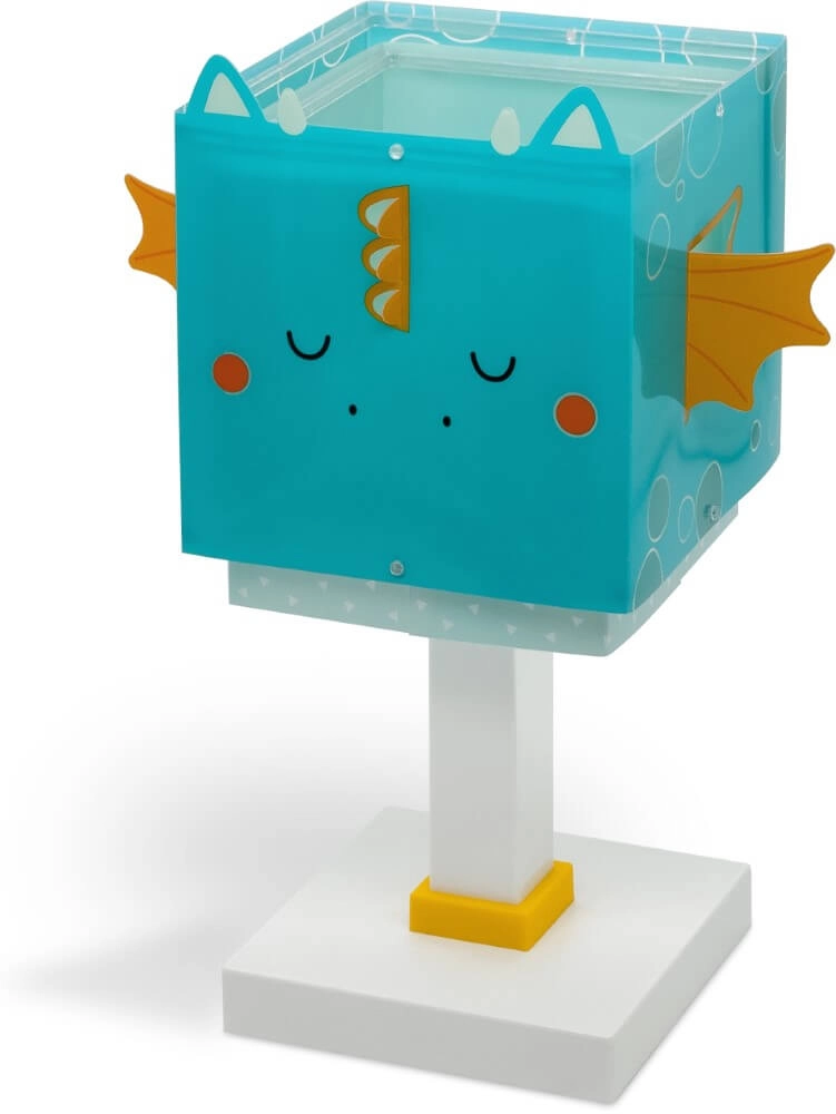 Lampe de table design Little Dragon bleu avec du blanc