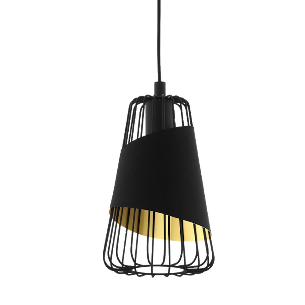 Lampe à suspension Austell 16 cm noir avec or