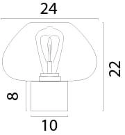 Lampe de table Genua noir avec verre doré Ø 24cm Masterlight 8718121357164