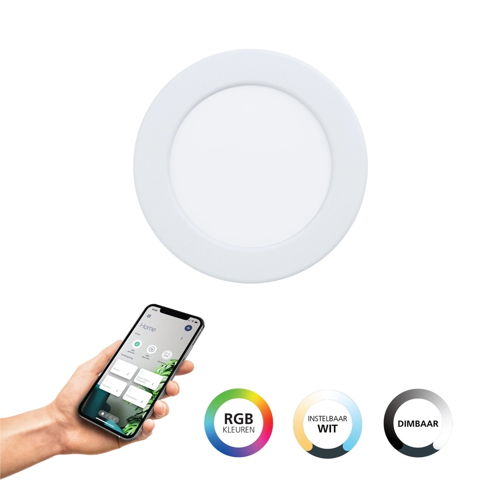 Lampe encastrée IP44 Fueva 6-Z Zigbee - blanc - Ø 12 cm Eglo 9008606331000