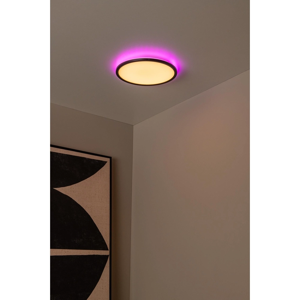Éclairage de plafond Castor noir avec blanc Ø 32cm Lucide 5411212071804