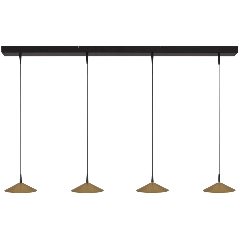 Lampe suspendue à 4 lumières Ceppo noir avec or Ø 18cm