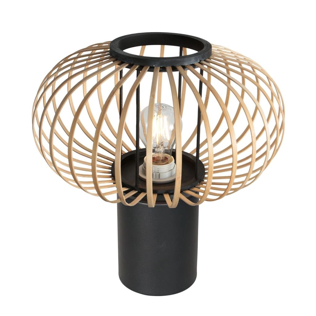 Lampe de table Silva avec une ombre en bambou Ø31 cm